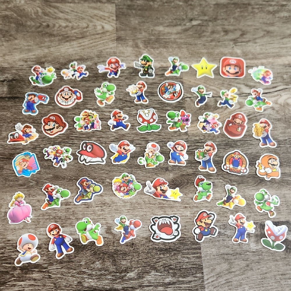 NWT 50 Piece Mario Sticker Set